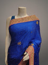 Royal Tussar Satin Net Embroidered Saree With Unstitched Blouse