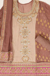 Tussar Khaddi Georgette Semi Stitched Suit Salwar With Dupatta