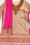 Brown Khaddi Georgette Semi Stitched Salwar Suit With Dupatta