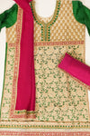 Tussar Rani Net Georgette Semi Stitched Suit Salwar With Dupatta