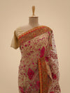 Tussar Net Embroidered Saree With Unstitched Blouse
