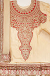 Tussar Jacquard Crepe Semi Stitched Salwar Suit With Dupatta