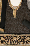 Black Georgette Semi Stitched Suit Salwar With Dupatta