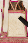 Off White Georgette Semi Stitched Salwar Suit With Dupatta