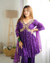 Purple Georgette Readymade Sharara Set With Net Dupatta (Ft:-Arti Chauhan)