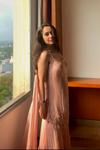 Peach Georgette Readymade Sharara Set With Georgette Dupatta
