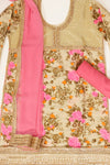 Tussar Semi Stitched Suit Salwar With Dupatta