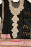 Black Georgette Semi Stitched Salwar Suit With Dupatta
