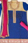 Peacock Crepe Semi Stitched Salwar Suit With Dupatta