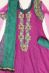 Magenta Georgette Semi Stitched Salwar Suit With Dupatta