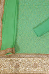 Tea Green Georgette Unstitched Suit Salwar With Dupatta