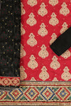 Maroon Black Georgette Unstitched Suit Salwar With Dupatta