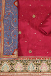 Maroon Georgette Unstitched Suit Salwar With Dupatta