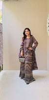 Brown Crepe Readymade Sharara Set With Crepe Dupatta (Ft:-Anjan Prasad)