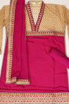 Rani Georgette Semi Stitched Salwar Suit With Dupatta