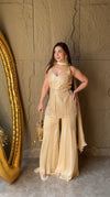 Tussar Satin Net Short Top Sharara Set With Dupatta (Ft:-Ankita Raghav Arora)