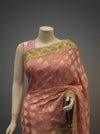 Gajari Chinon Net Embroidered Lehenga Saree With Unstitched Blouse