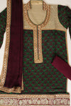 Assorted Crepe Semi Stitched Salwar Suit With Dupatta