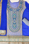 Royal Blue Georgette Semi Stitched Suit Salwar With Dupatta