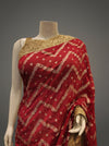 Maroon Organza Net Embroidered Saree With Unstitched Blouse