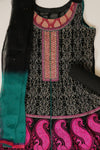 Black Georgette Semi Stitched Salwar Suit With Dupatta