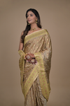 Tussar Woven Zari Banarasi Silk Designer Saree With Unstitched Blouse