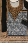 Black Lace Georgette Semi Stitched Salwar Suit With Dupatta
