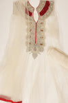 Off White Net Semi Stitched Salwar Suit With Dupatta