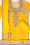 Lemon Georgette Semi Stitched Salwar Suit With Dupatta