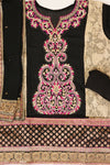 Black Georgette Semi Stitched Suit Salwar With Dupatta