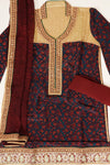 Assorted Crepe Semi Stitched Suit Salwar With Dupatta