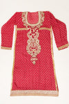 Red Georgette Semi Stitched Salwar Suit With Dupatta