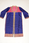 Navy Tussar Semi Stitched Salwar Suit With Dupatta