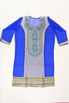Grey Georgette Semi Stitched Suit Salwar With Dupatta