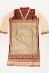 Tussar Maroon Georgette Semi Stitched Salwar Suit With Dupatta