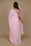 Pink Sequence & Threadwork, Embroidered Designer Georgette Saree With Unstitched Blouse