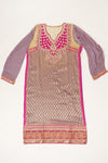 Brown Khaddi Georgette Semi Stitched Salwar Suit With Dupatta