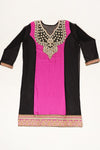 Black Crepe Georgette Semi Stitched Salwar Suit With Dupatta