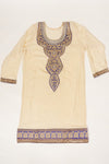White Georgette Semi Stitched Salwar Suit With Dupatta