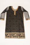 Black Georgette Semi Stitched Suit Salwar With Dupatta