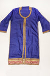 Royal Blue Rani Tussar Chinon Semi Stitched Salwar Suit With Dupatta