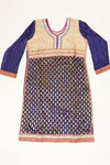 Navy Khaddi Georgette Semi Stitched Suit Salwar With Dupatta