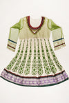 White & Green Net Semi Stitched Salwar Suit With Dupatta