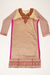 Brown Khaddi Georgette Semi Stitched Salwar Suit With Dupatta