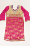 Gajari Khaddi Georgette Semi Stitched Salwar Suit With Dupatta