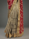 Maroon Organza Net Embroidered Saree With Unstitched Blouse
