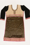 Black Khaddi Georgette Semi Stitched Salwar Suit With Dupatta