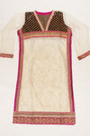 Off White Georgette Semi Stitched Salwar Suit With Dupatta