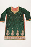 Bottle Maroon Loom Georgette Semi Stitched Salwar Suit With Dupatta