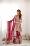 Maroon Net Readymade Sharara Set With Organza Dupatta (Ft:-Arti Chauhan)